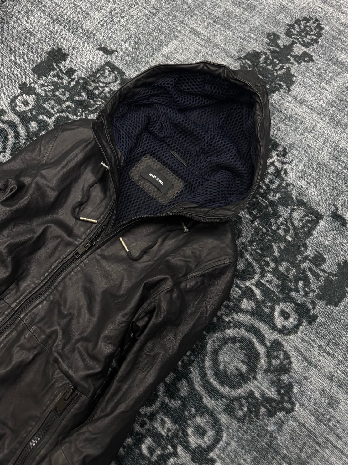 Diesel sheep skin hood leather jacket 상품이미지4