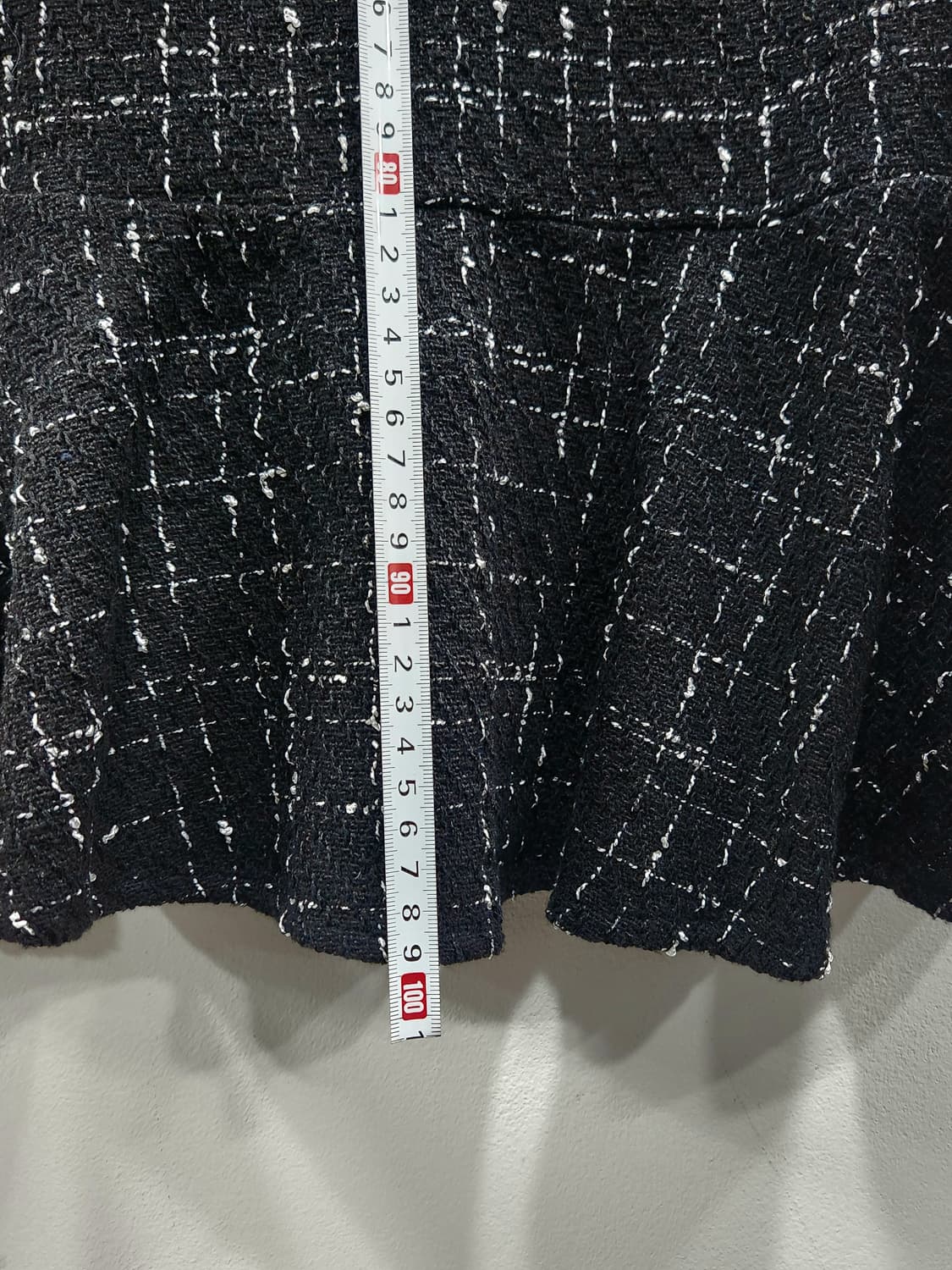 INVEST 트위드 진주 카라 플레어 원피스 F 블랙 상품이미지10