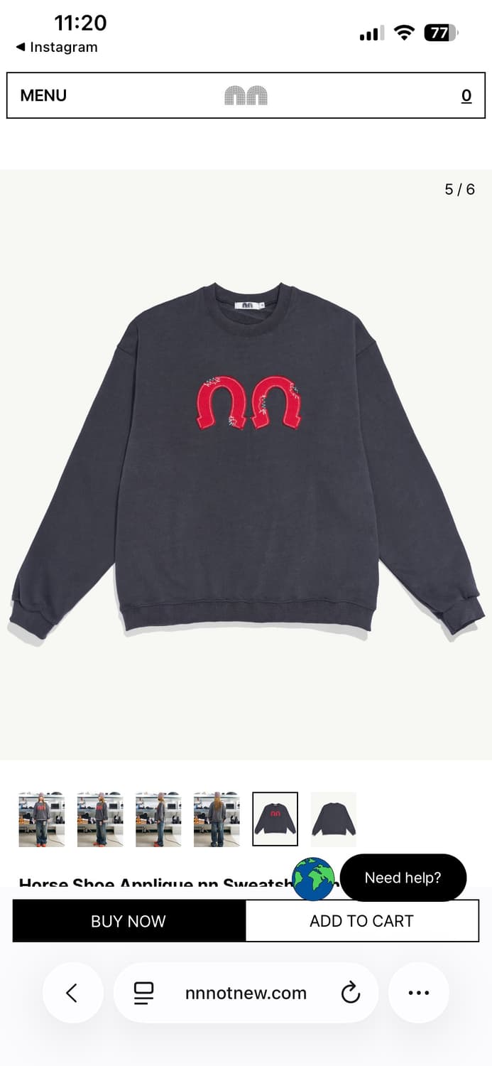 낫뉴 맨투맨 차콜 상품이미지1