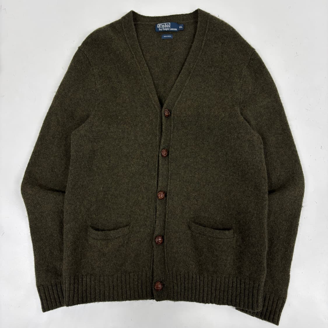 폴로 울 니트 콩단추 가디건 상품이미지1