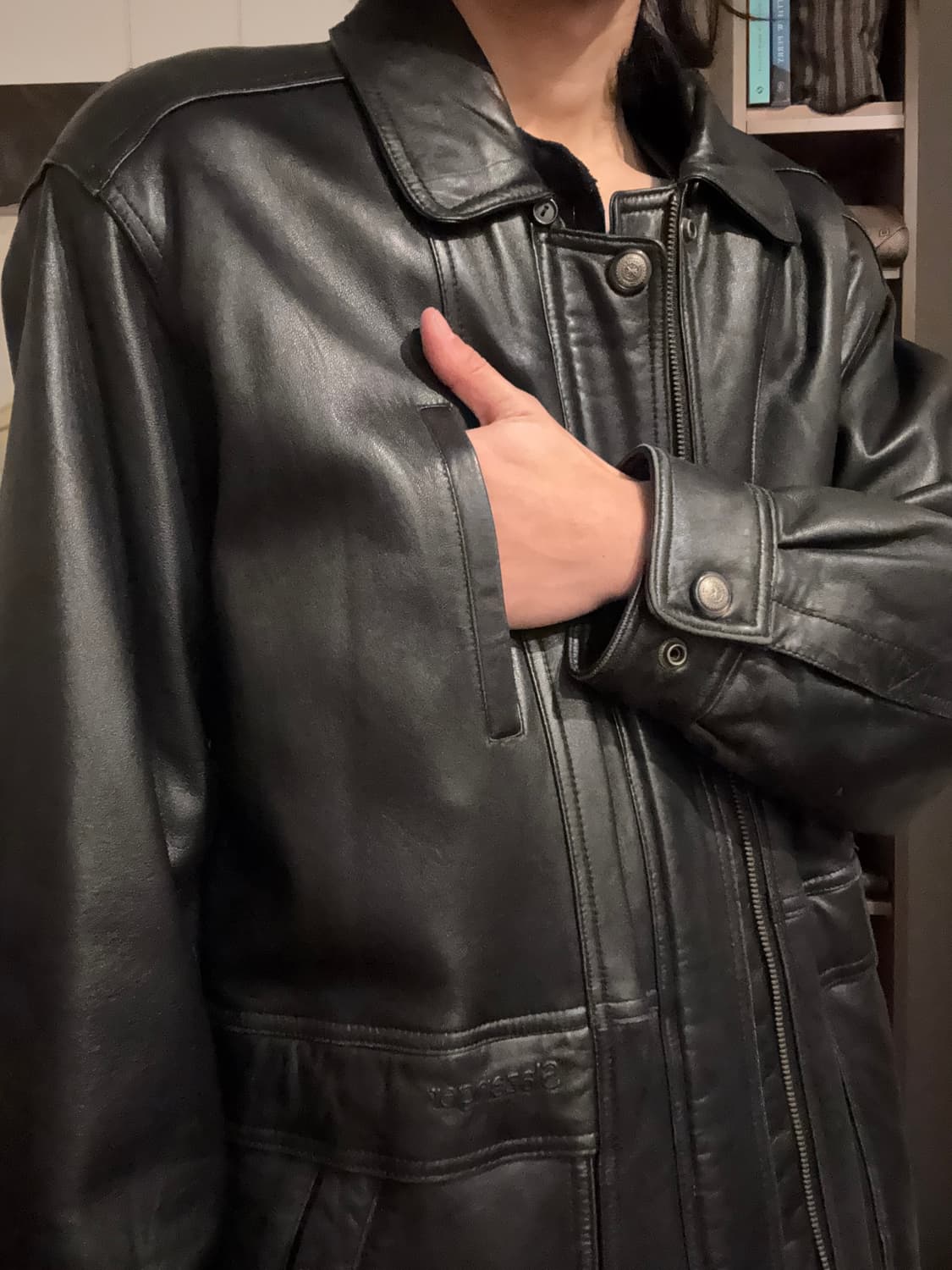 Slazenger Lambskin 싱글카라 레더 자켓 상품이미지9