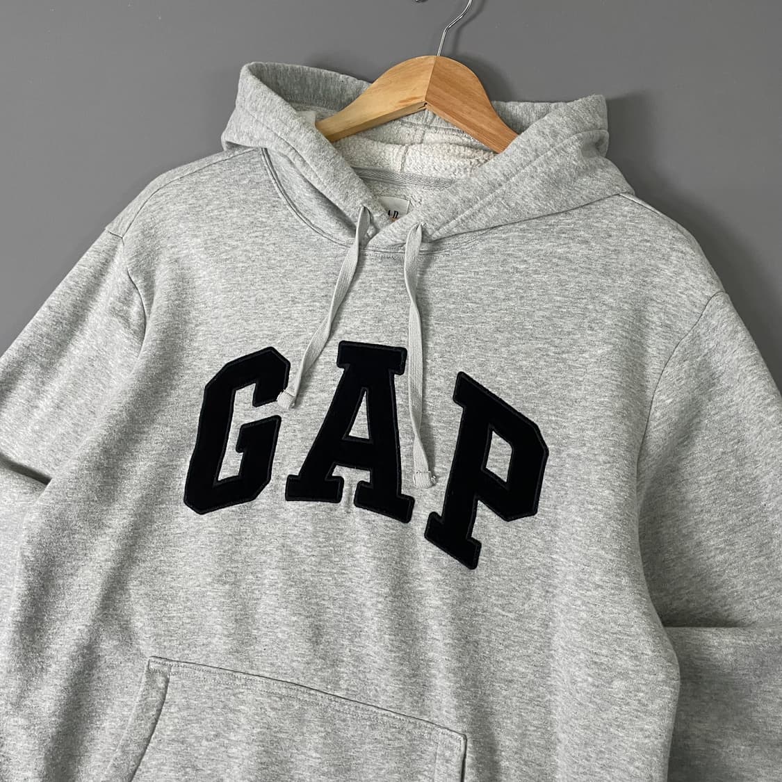 GAP 갭 빅로고 체크로고 후드티 그레이 M [051405] 상품이미지4