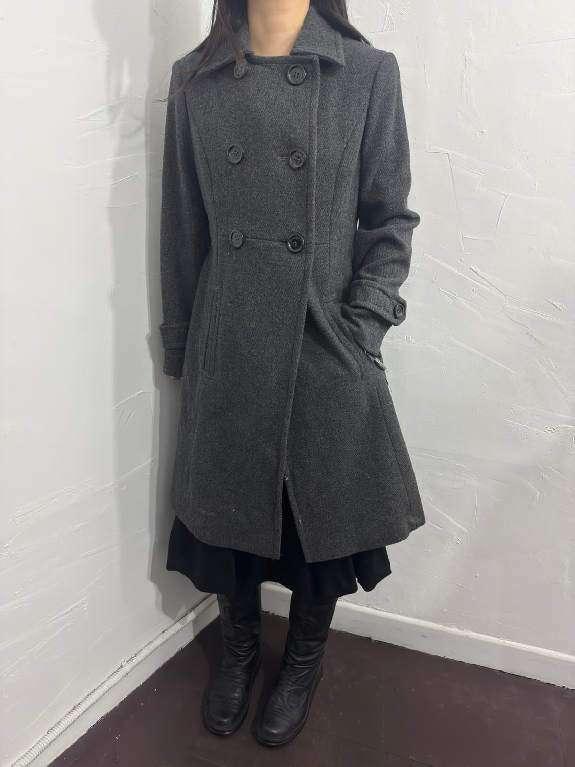 memory gray two button wool coat 상품이미지4