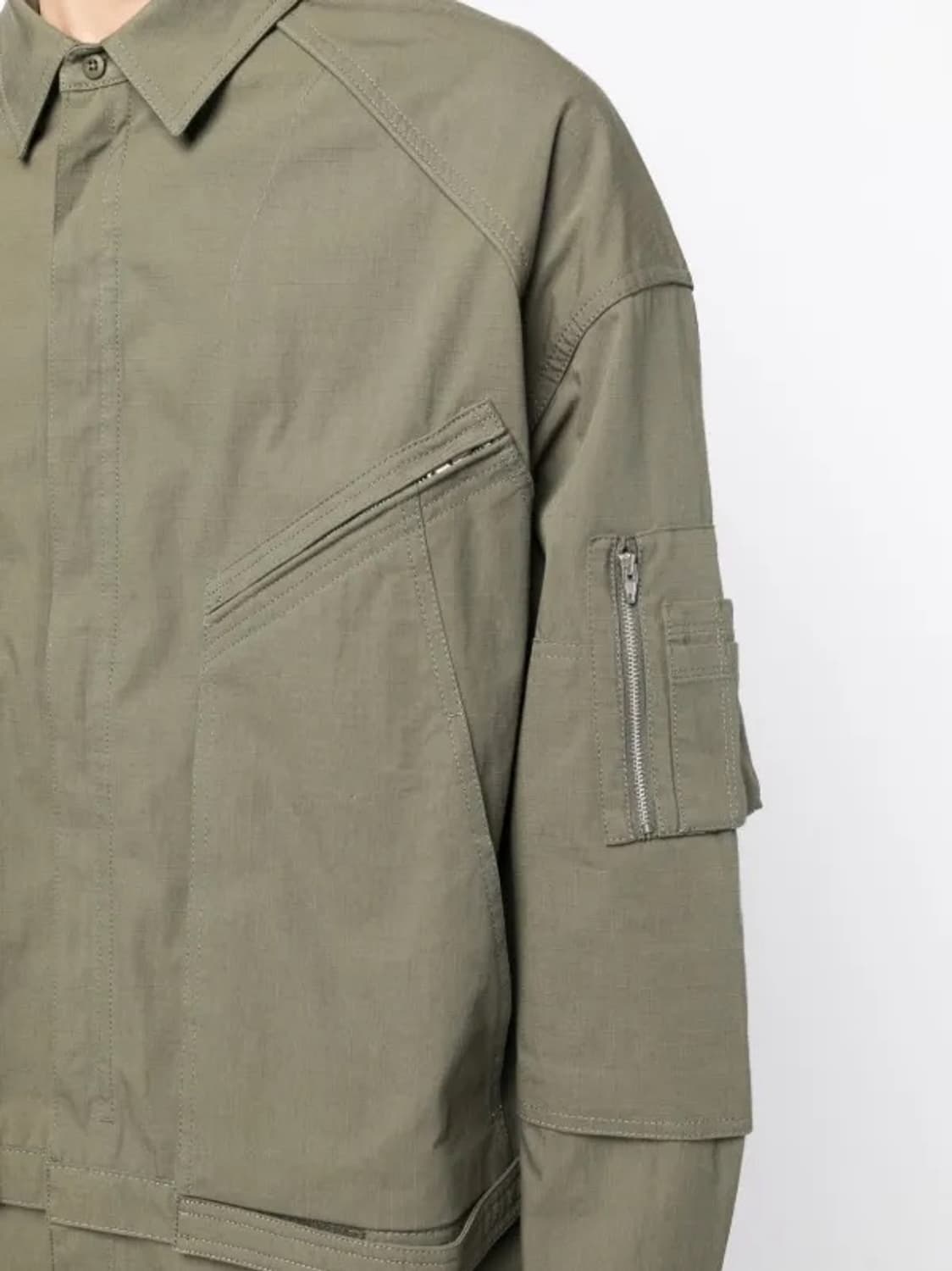 JUUN.J 사선 포켓 셔츠 - 카키 46 사이즈 상품이미지6
