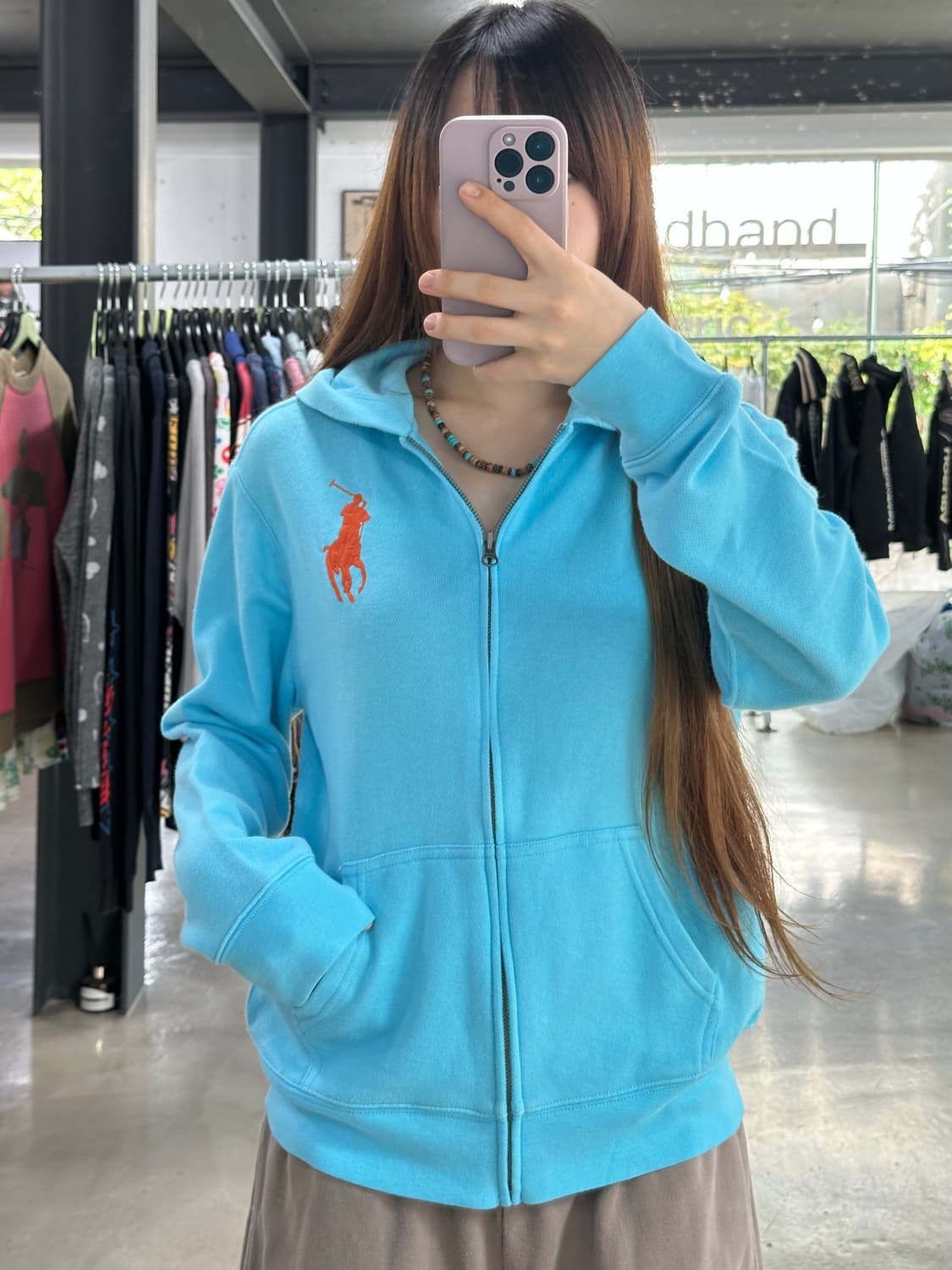 폴로랄프로렌 빅포니 후드집업 스카이블루 데드스탁 상품이미지1