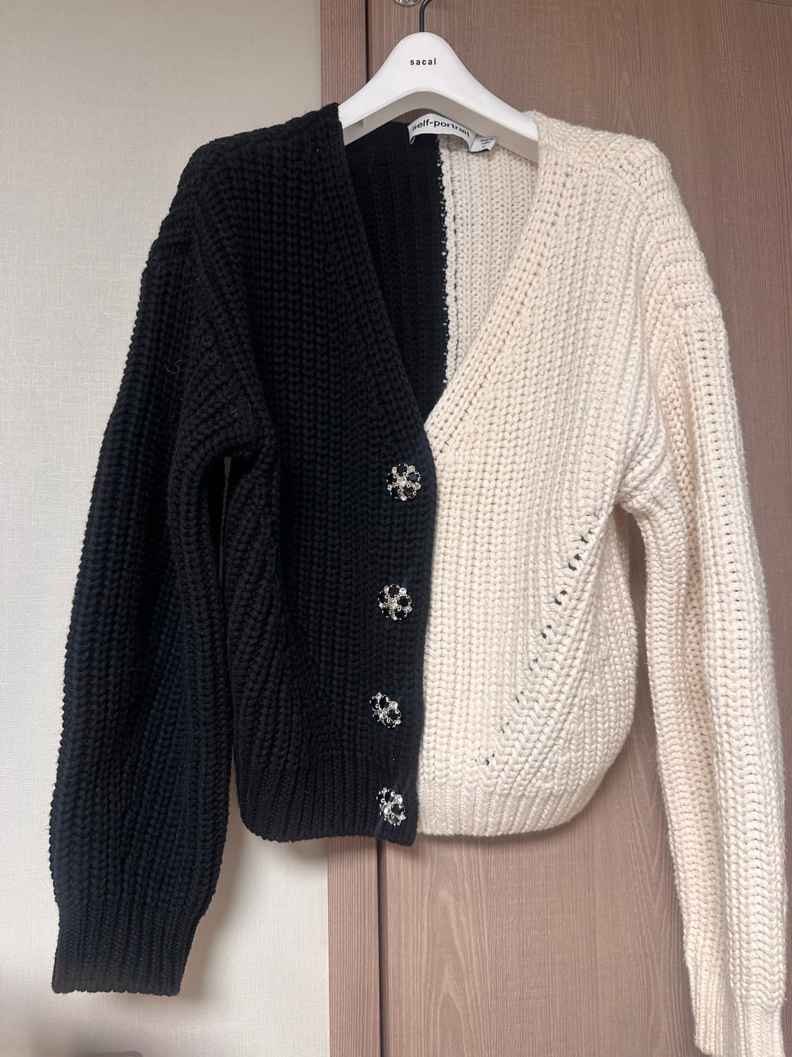 셀프포트레이트 투톤 가디건 s 상품이미지8