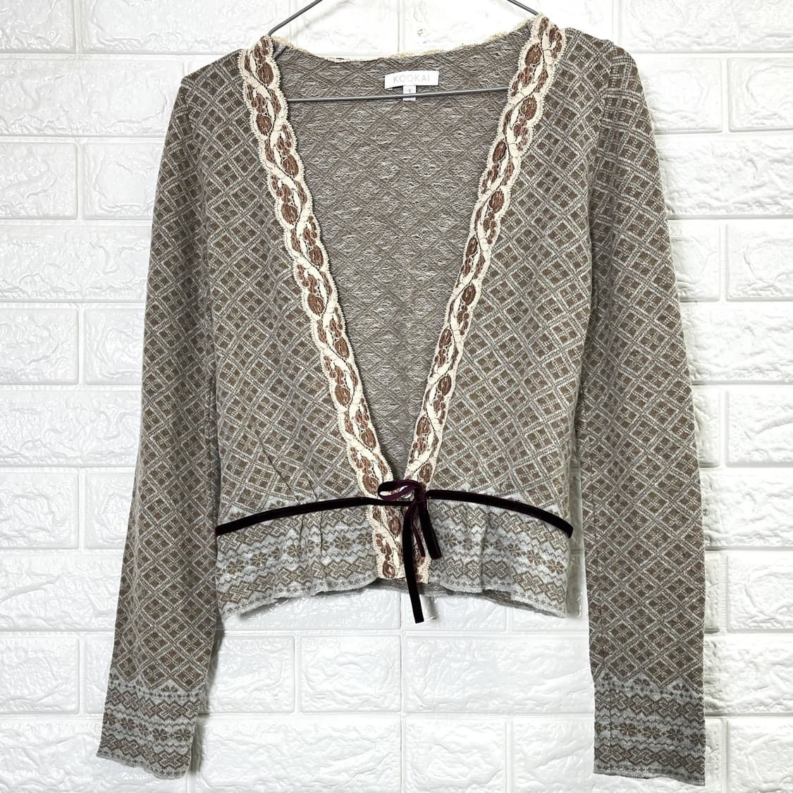 KOOKAI 쿠카이 여성 레이스 패턴 가디건 상품이미지1