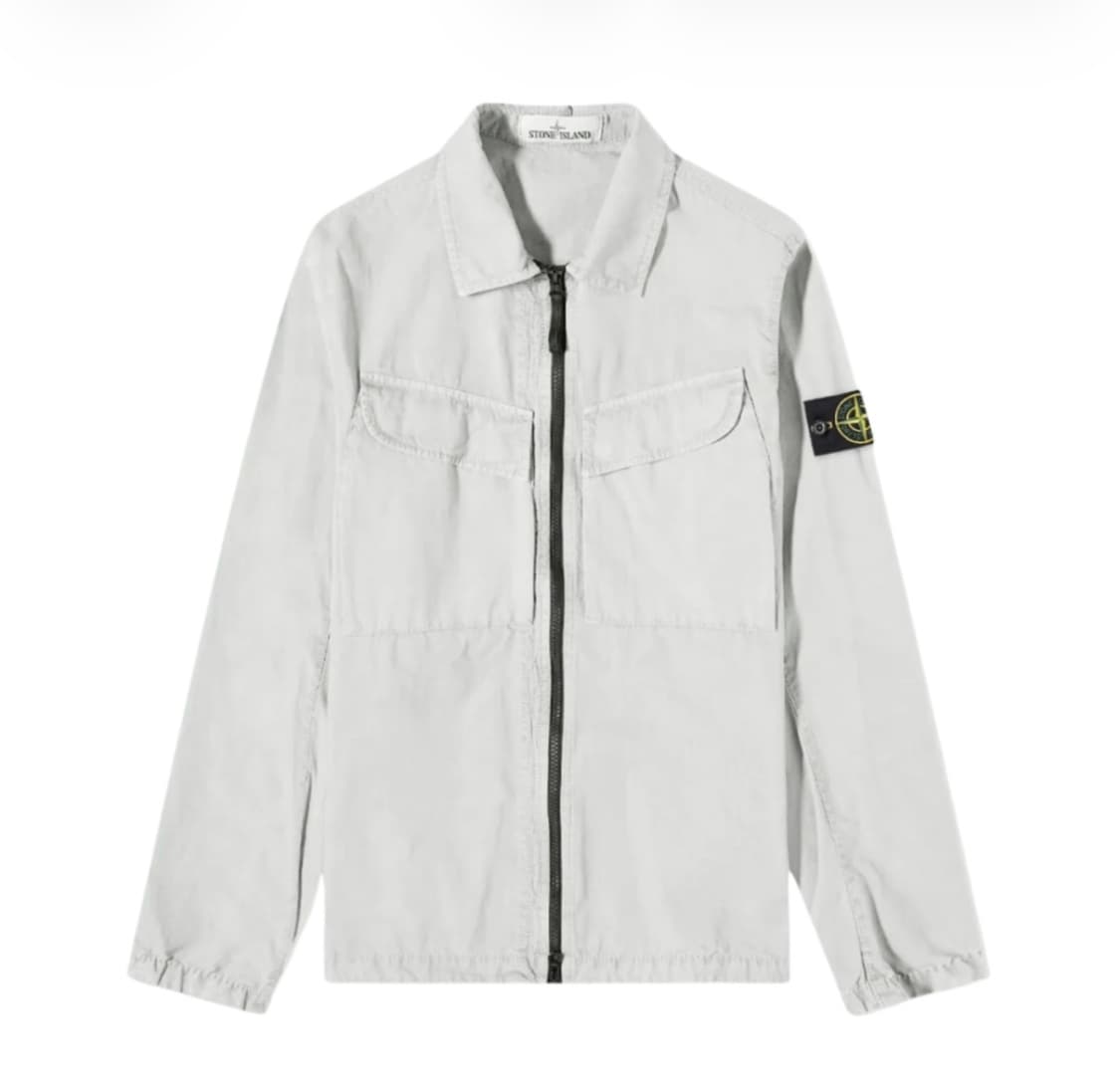 스톤 아일랜드 101WN 브러쉬드 코튼 캔버스 올드이펙트 오버셔츠 라이트 상품이미지1