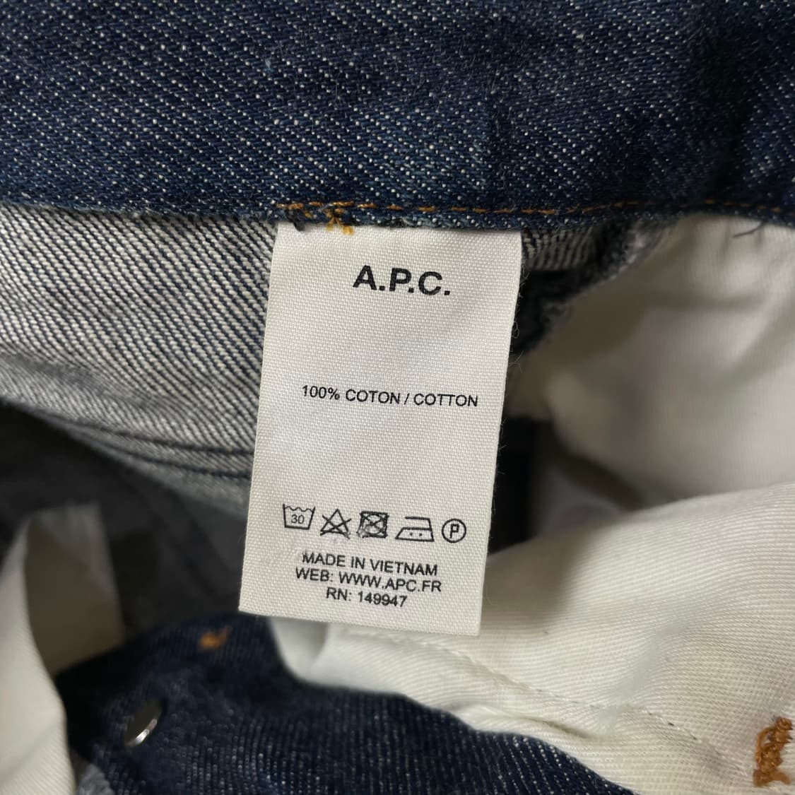 (30) A.P.C. 아페쎄 진청 버튼플라이 데님 팬츠 상품이미지5