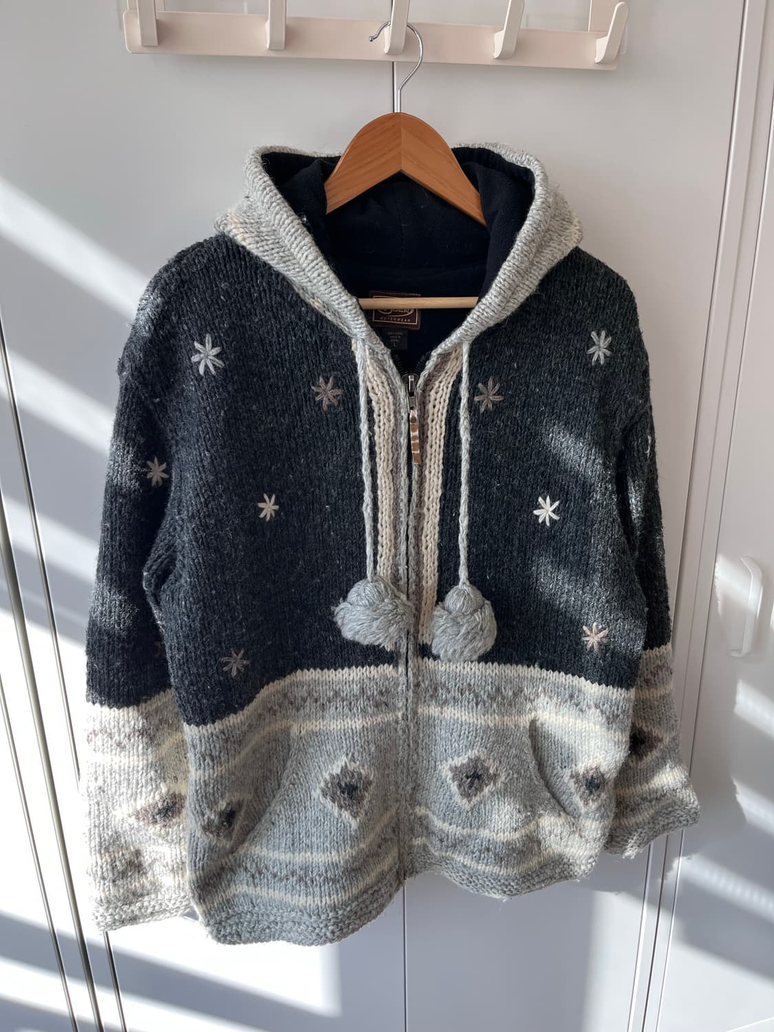 Kyber 눈꽃 헤비 울니트 코위찬 후드집업 상품이미지6