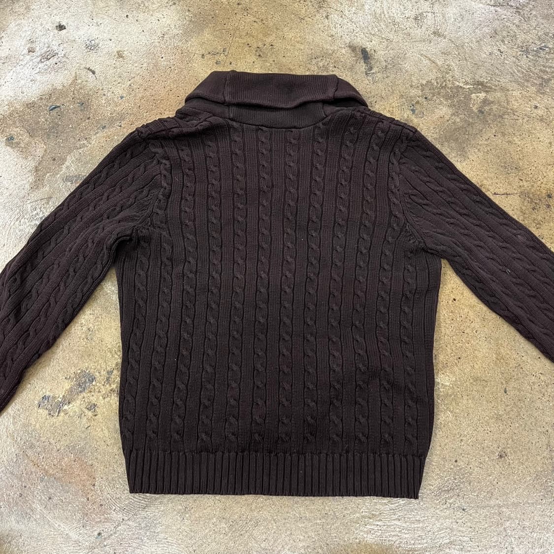 폴로 랄프로렌 초코 브라운 빅카라 니트 가디건  상품이미지4