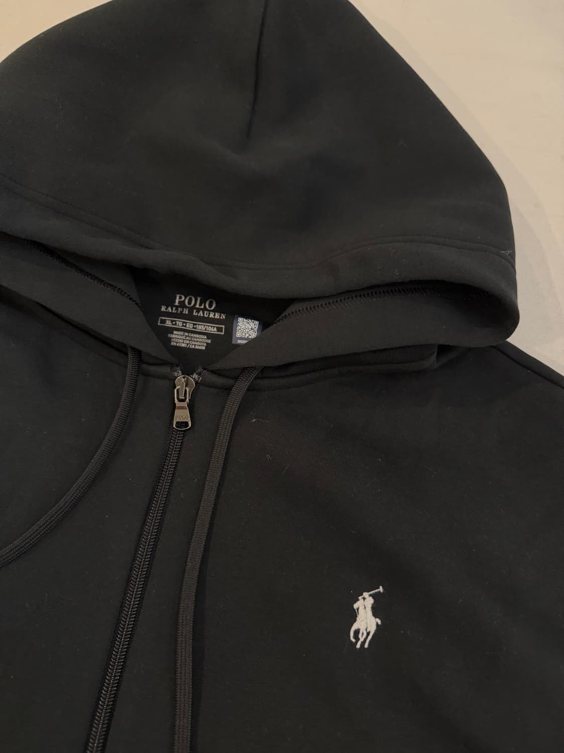 최신형) 폴로 랄프로렌 후드집업 블랙 화이트 상품이미지2