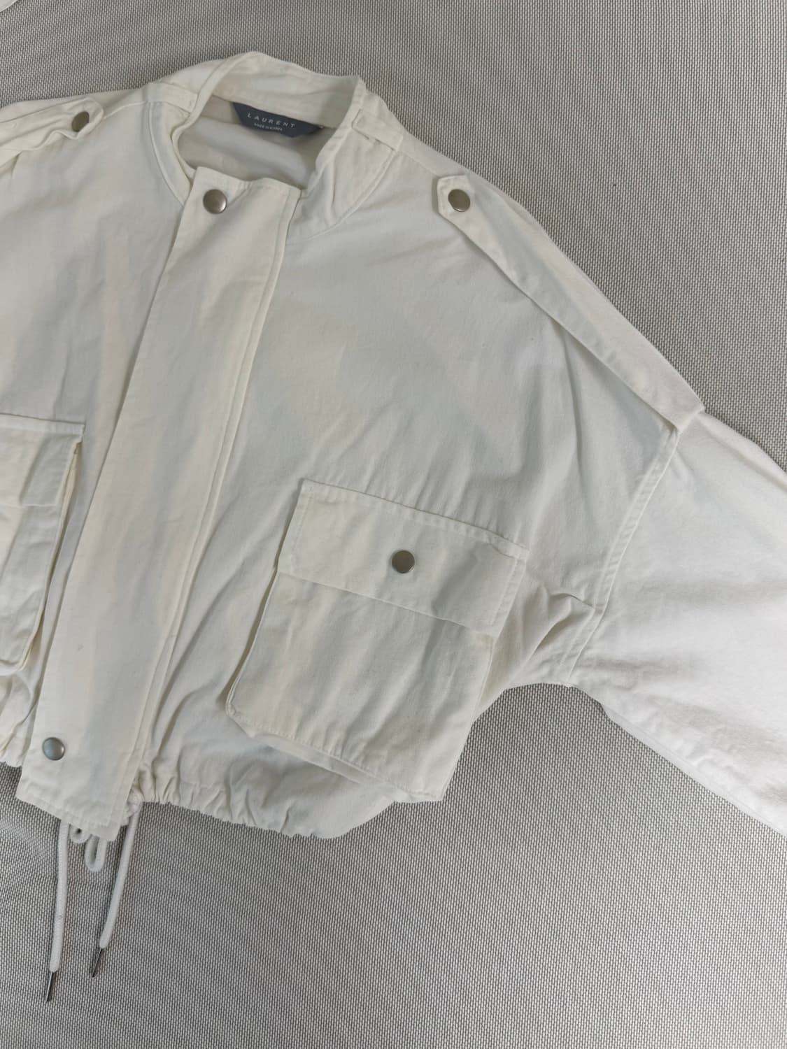 흰색 크롭 야상 자켓(free) 상품이미지2