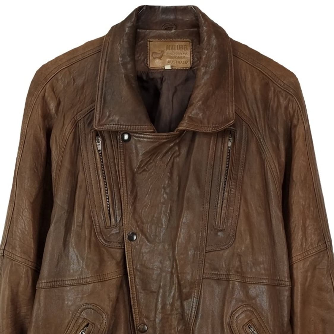 [빈티지] 리업 쉽스킨 레더 양가죽 빈티지 레더 자켓 브라운 M18173 상품이미지4