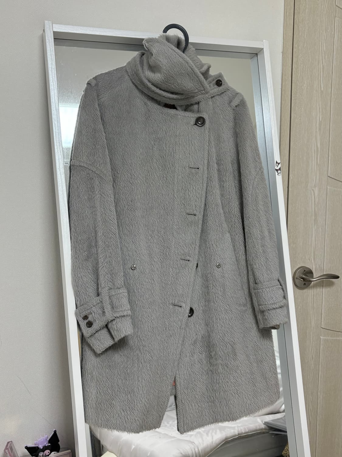 Time 그레이시 헤어리 하프코트 상품이미지1