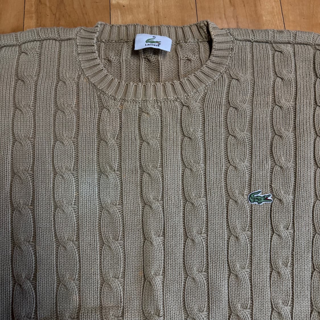 라코스테 꽈배기 니트 베이지 95 상품이미지2