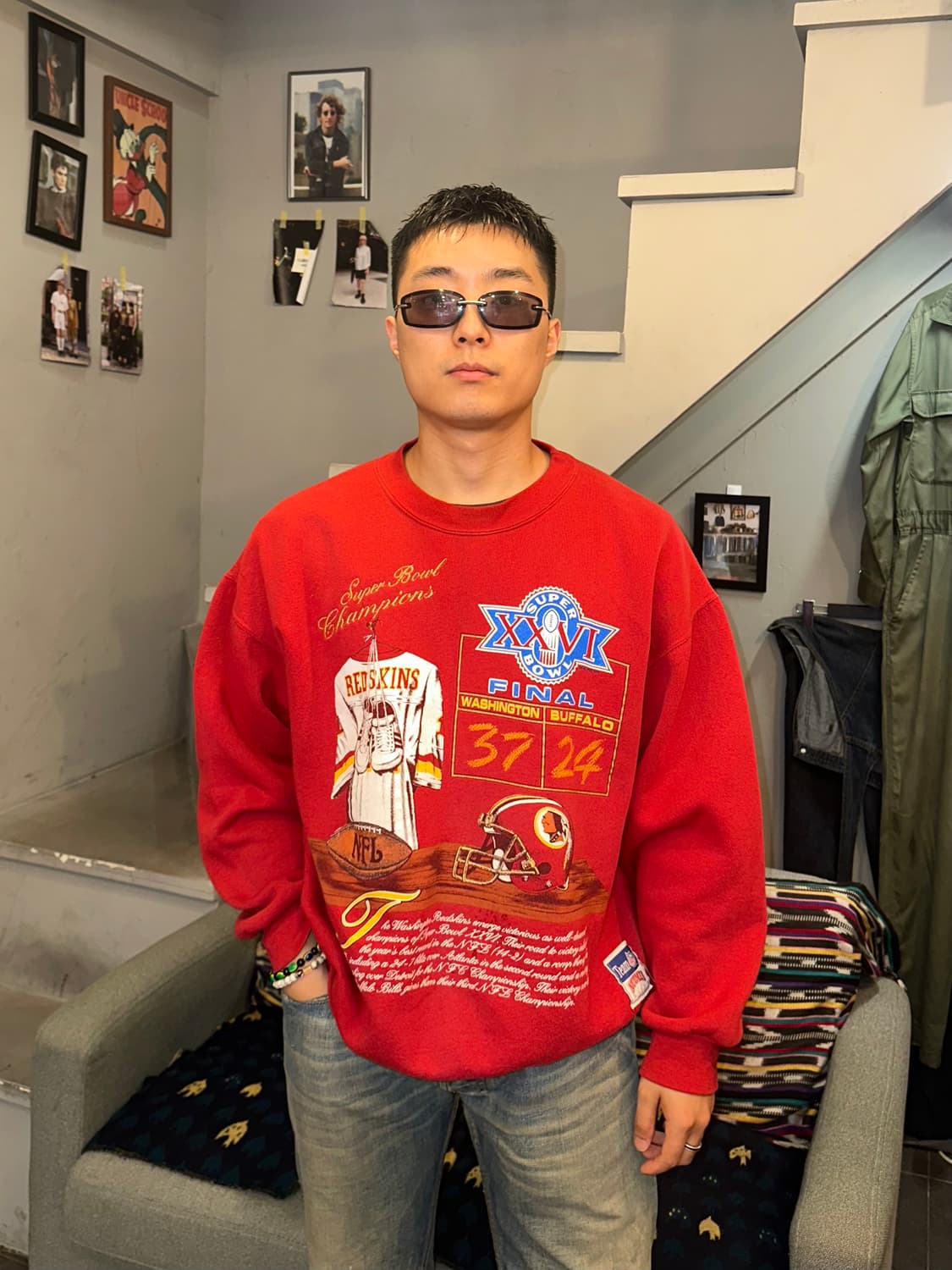 90‘s Nutmeg NFL Super Bowl logo sweat 상품이미지2
