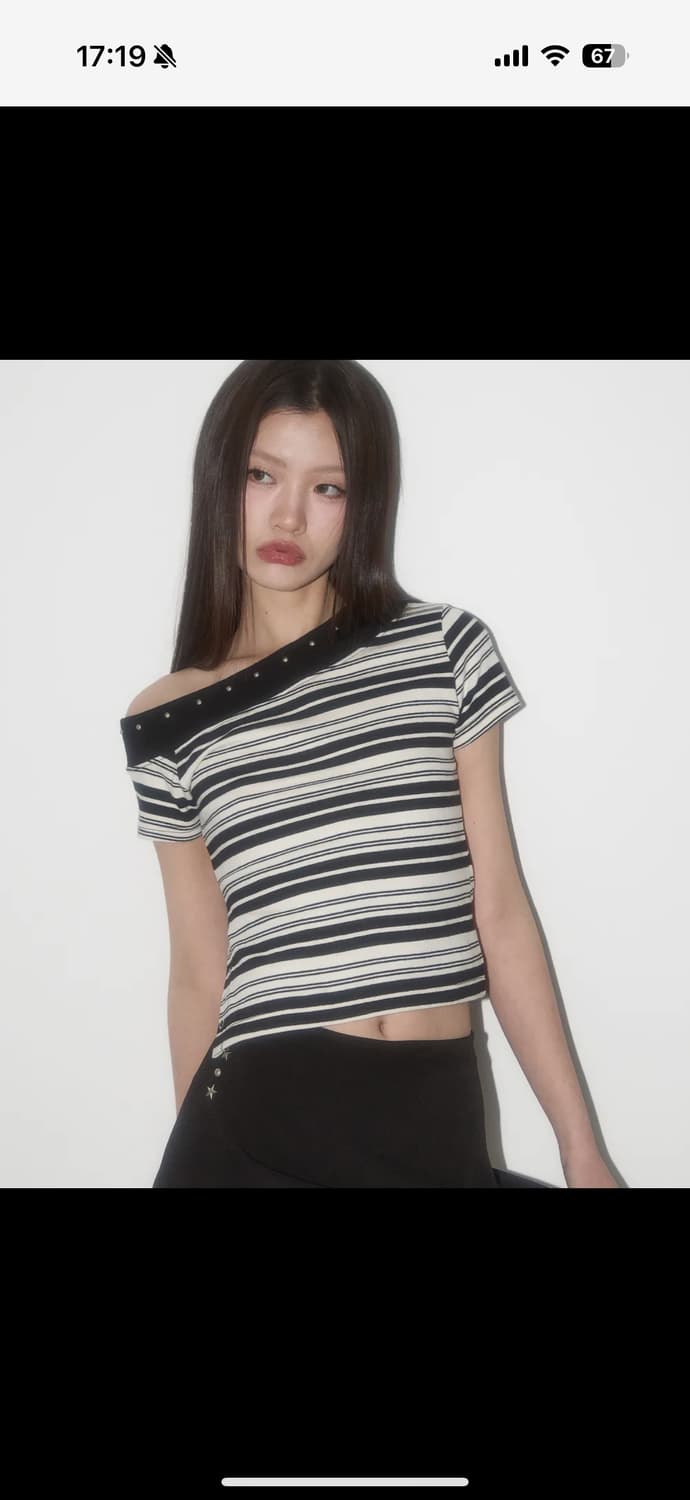 일리고 원숄더 스트라이프 상품이미지1