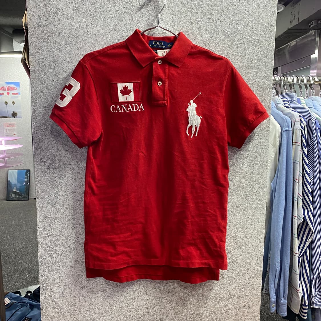 폴로 랄프로렌 캐나다 빅포니 커스텀핏 레드 카라티 B4561  상품이미지2