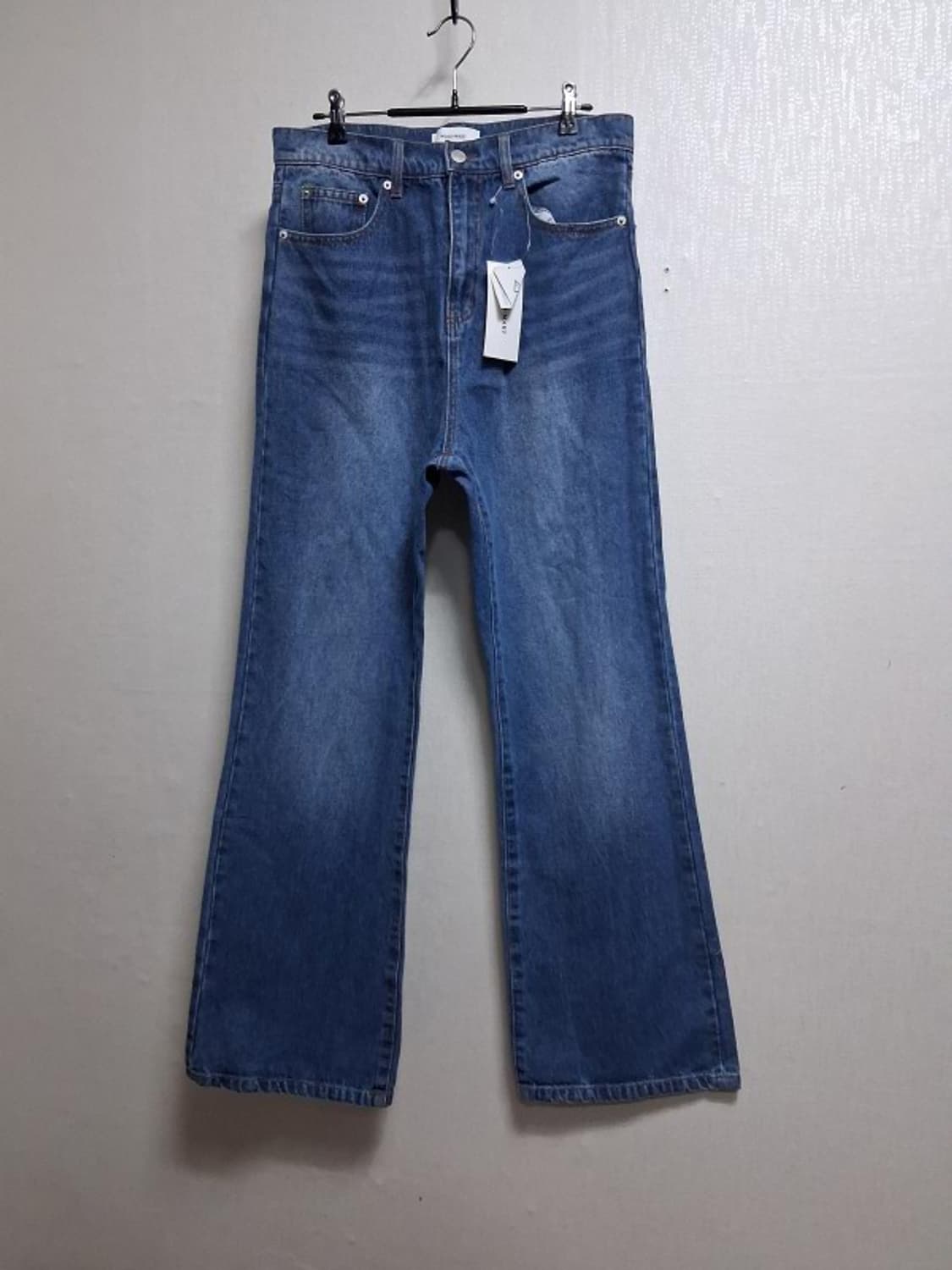 일본빈티지수입 MONO MART 여성 중청 긴허리 와이드팬츠 밑단살짝 부 상품이미지1
