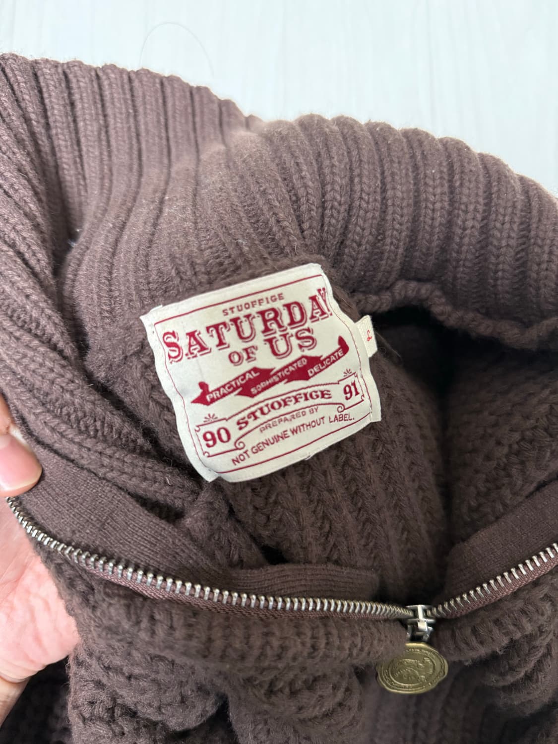 [판매] (L) STU 니트집업 브라운 상품이미지4