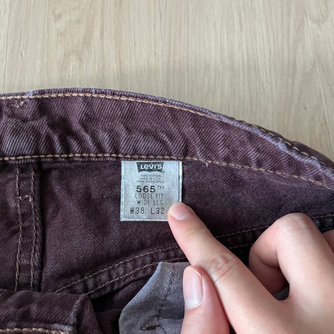 [38X32] 90s 빈티지 리바이스 565 퍼플 made in usa 상품이미지2