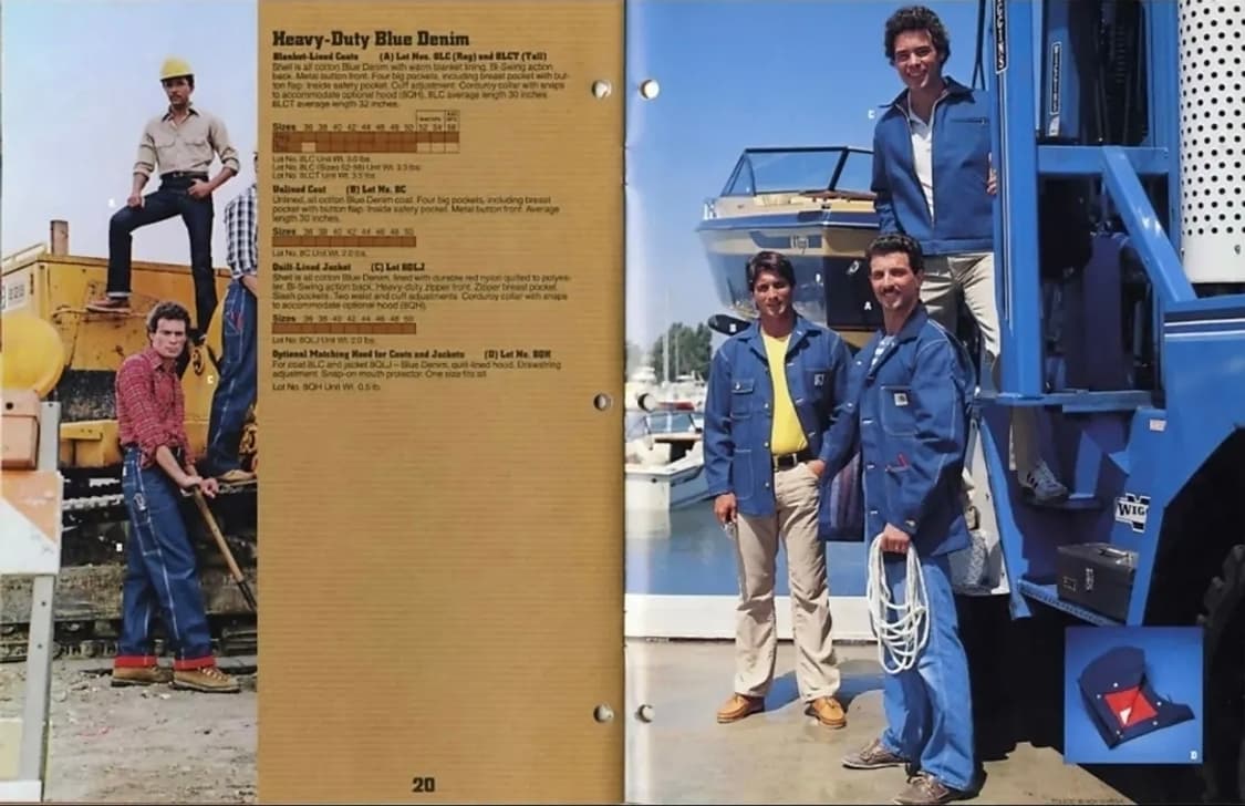 (투팍 착용)80's 칼하트 블랭킷 라인드 데님 초어 코트 XL 상품이미지8