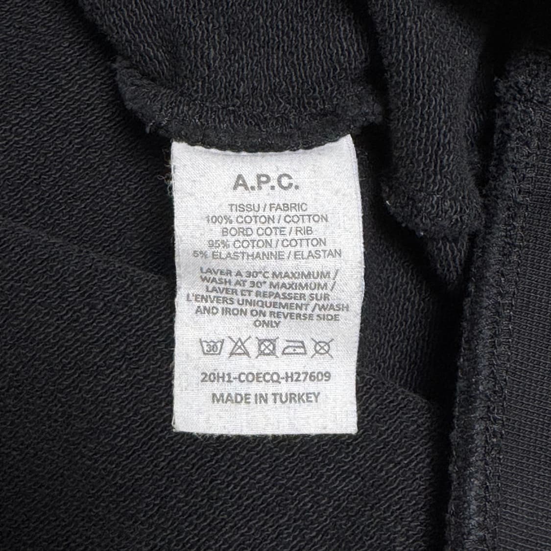 A.P.C. 19-87 블랙 맨투맨 XXL 상품이미지5