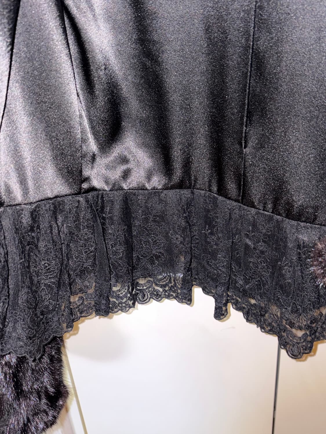 빈티지 갸루 레이스 밍크 퍼 자켓 블랙 상품이미지3