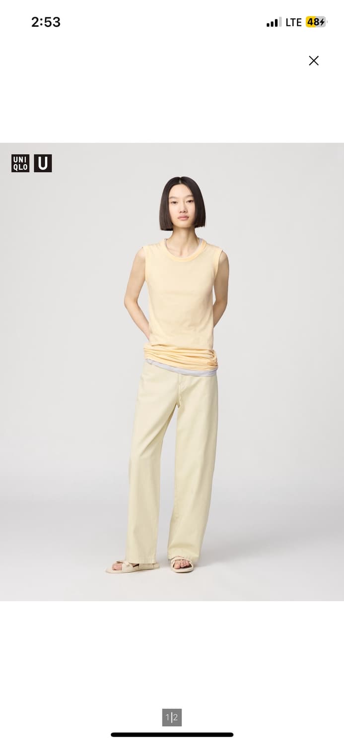 [새상품] uniqlo U 유니클로U 코튼 와이드팬츠 베이지 르메르 상품이미지9