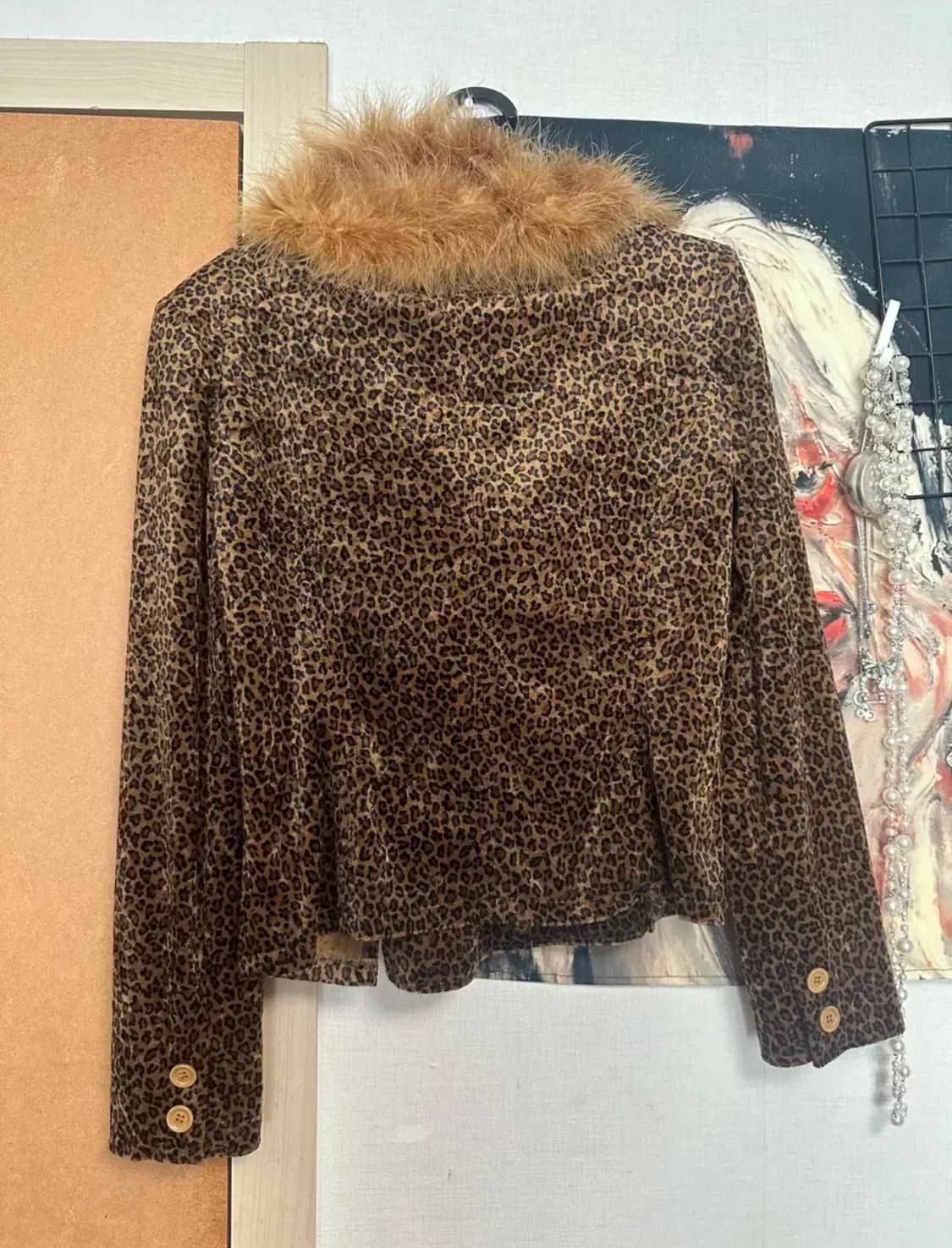일본 빈티지 오네갸루 호피 레오파드 퍼 자켓 상품이미지3