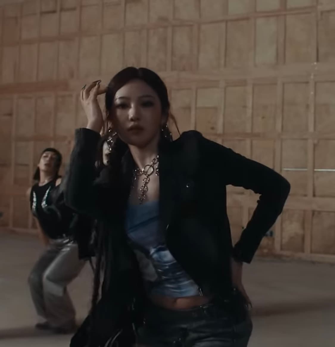 오호스 스판 데님 라이더 자켓 (에스파 닝닝 착 상품이미지5
