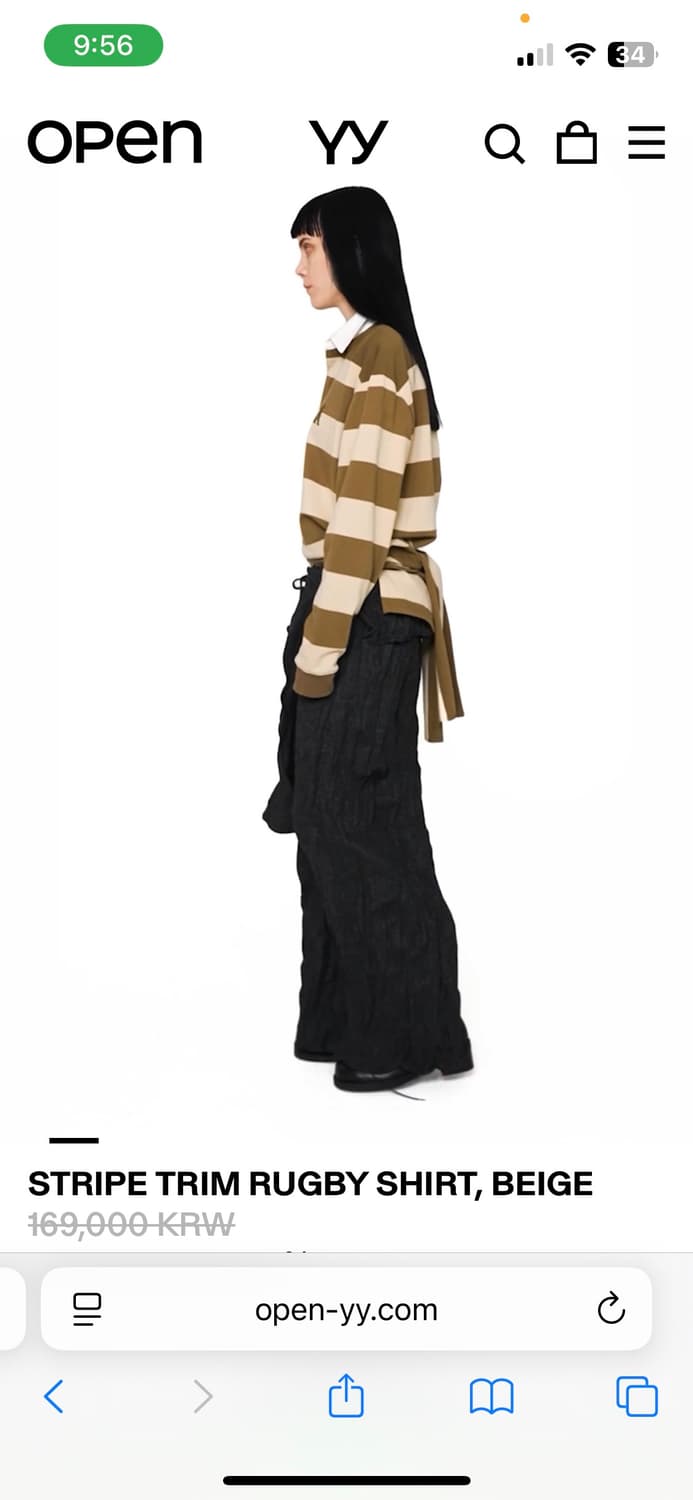 오픈와이와이 스트라이프 트림 럭비 셔츠 open yy 상품이미지5