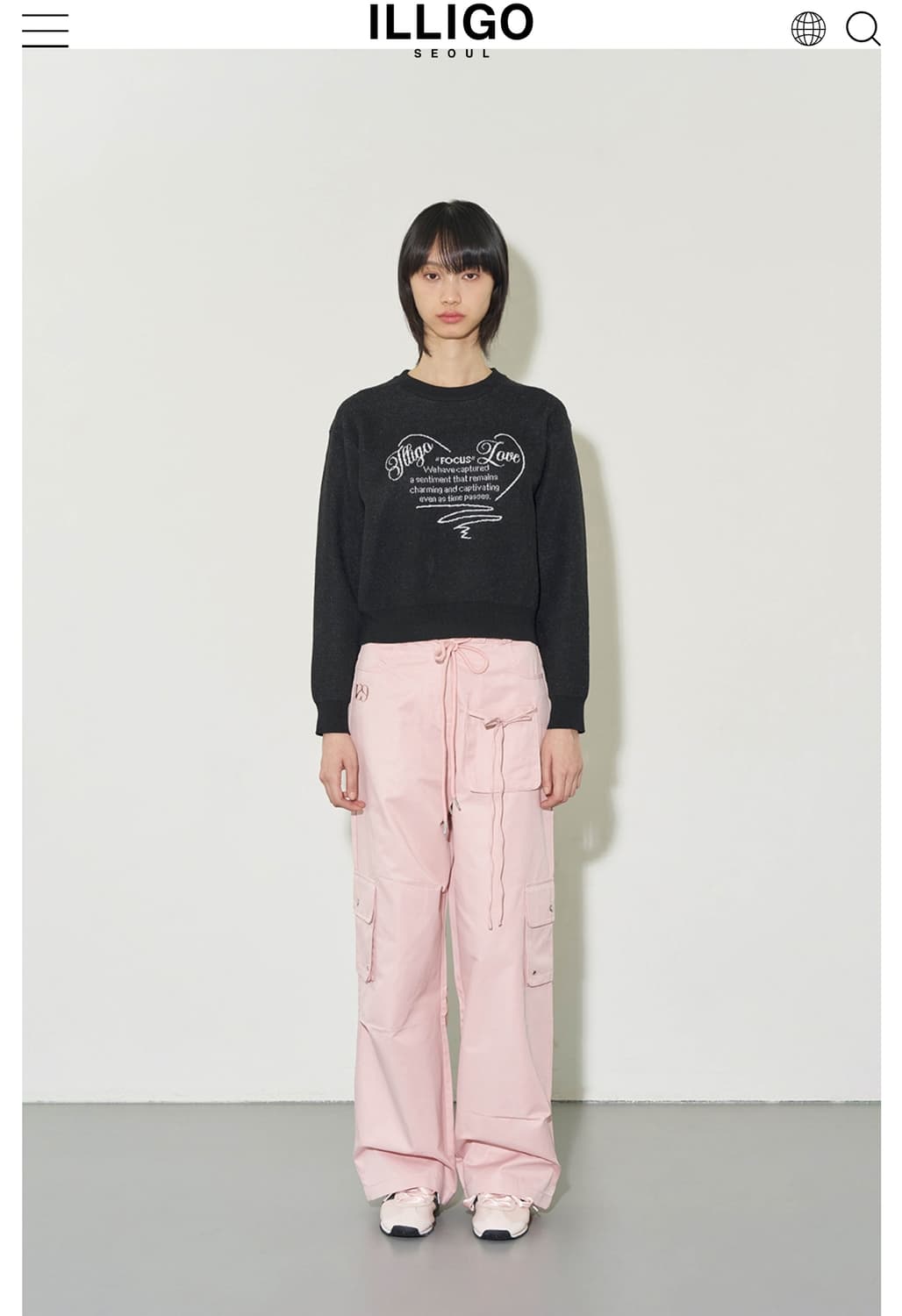 일리고 129 세미와이드 멀티포켓 카고 파라슈트 팬츠 블랙 (S) 상품이미지6