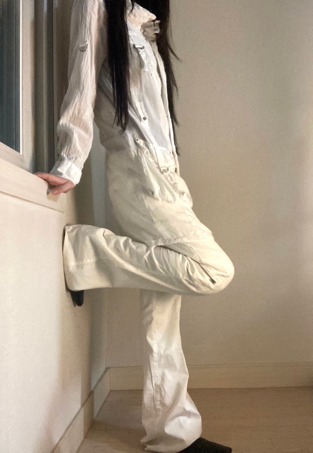 white utility pocket see-through jk 상품이미지2