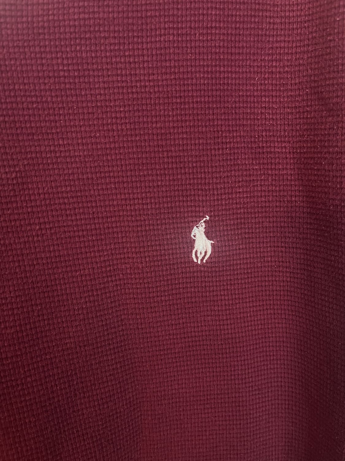 폴로 랄프로렌 와플 반팔 니트 티셔츠 버건디 와인 [XL] 상품이미지5