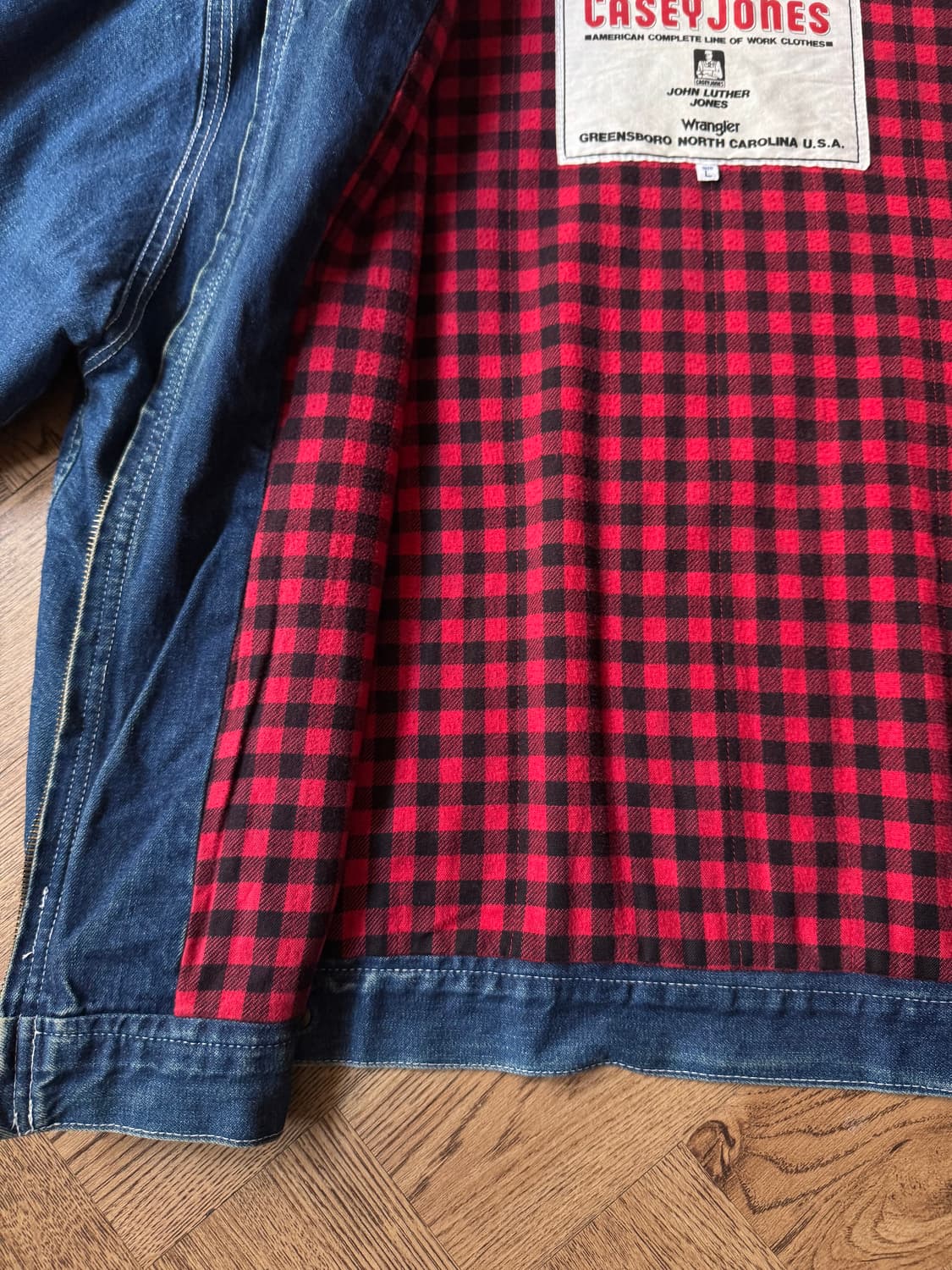 [L]Casey Jones by 랭글러 91-B 타입 체크라이닝 데님자켓 상품이미지6