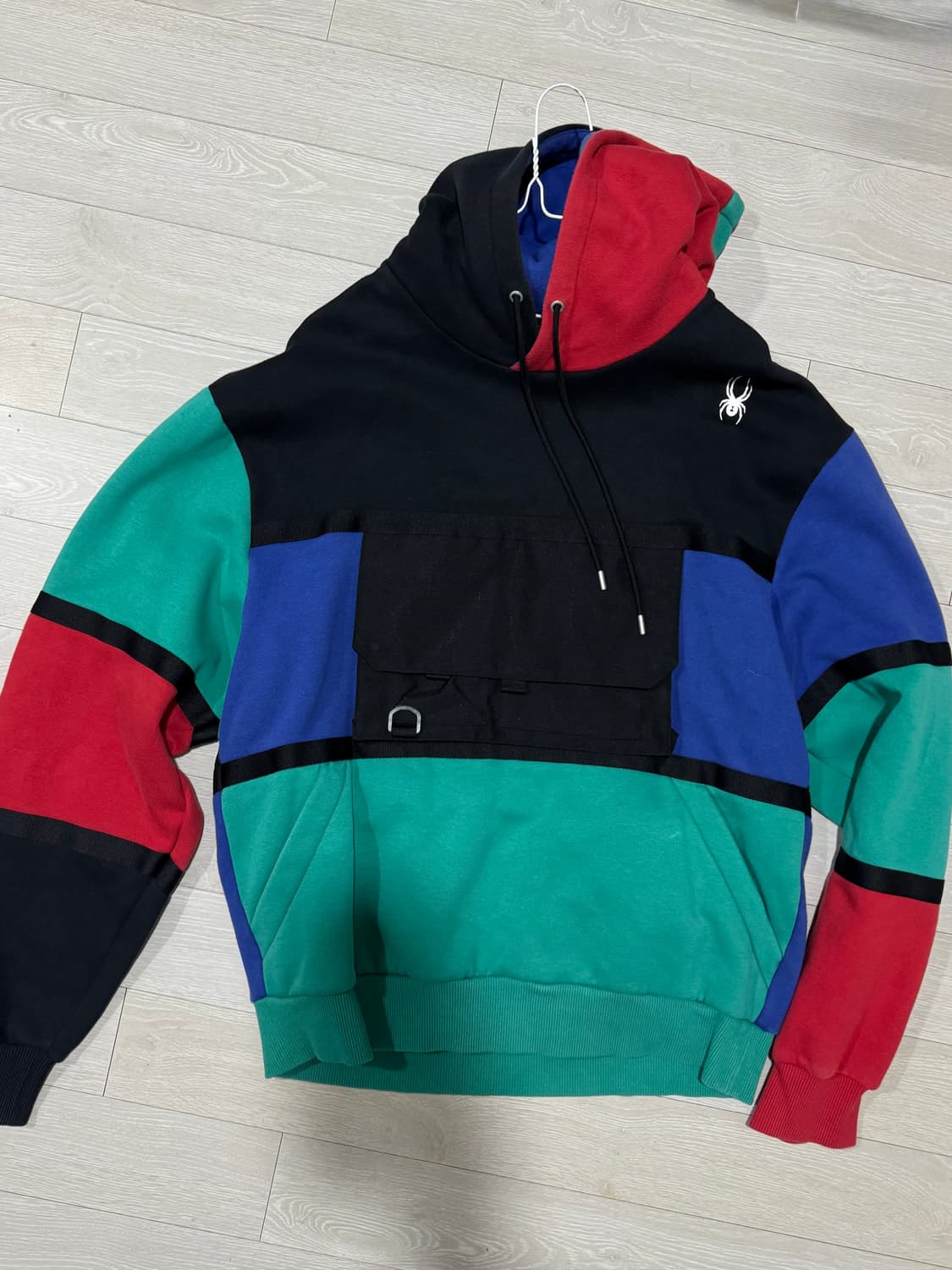 [100] 스파이더 멀티컬러 기모 후드티 상품이미지3