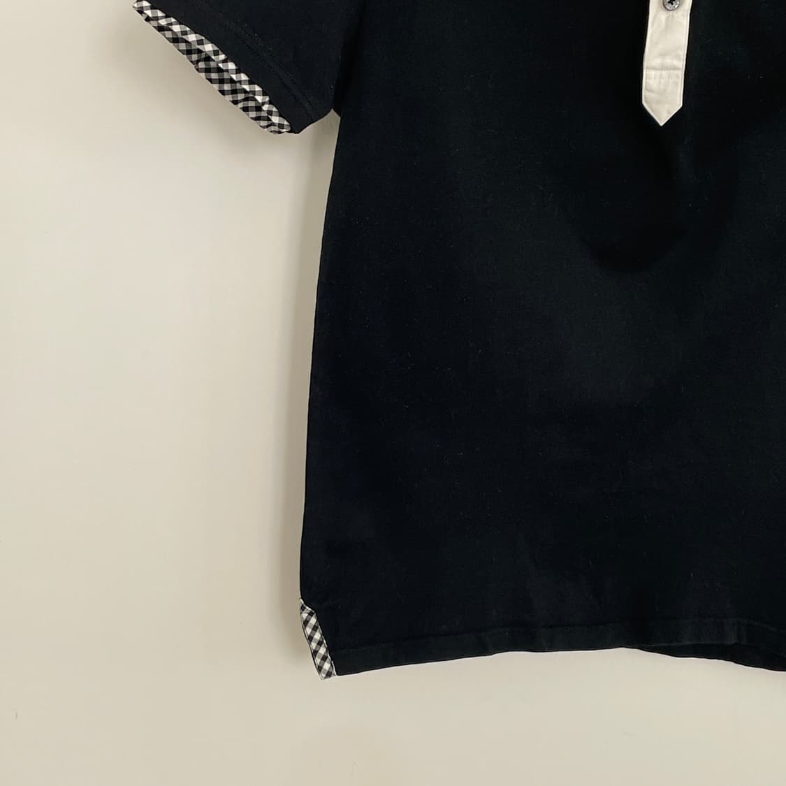 버버리 카라 체크 블랙 PK 반팔 티셔츠 상품이미지4