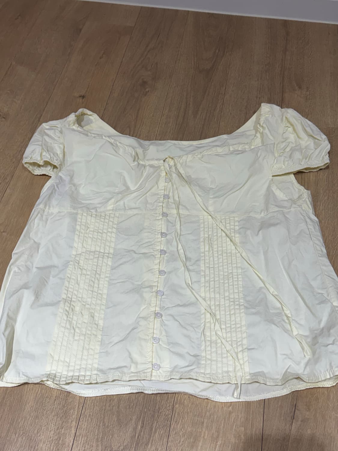 Twee 유포리아 퍼프 반팔 블라우스 옐로우 상품이미지1