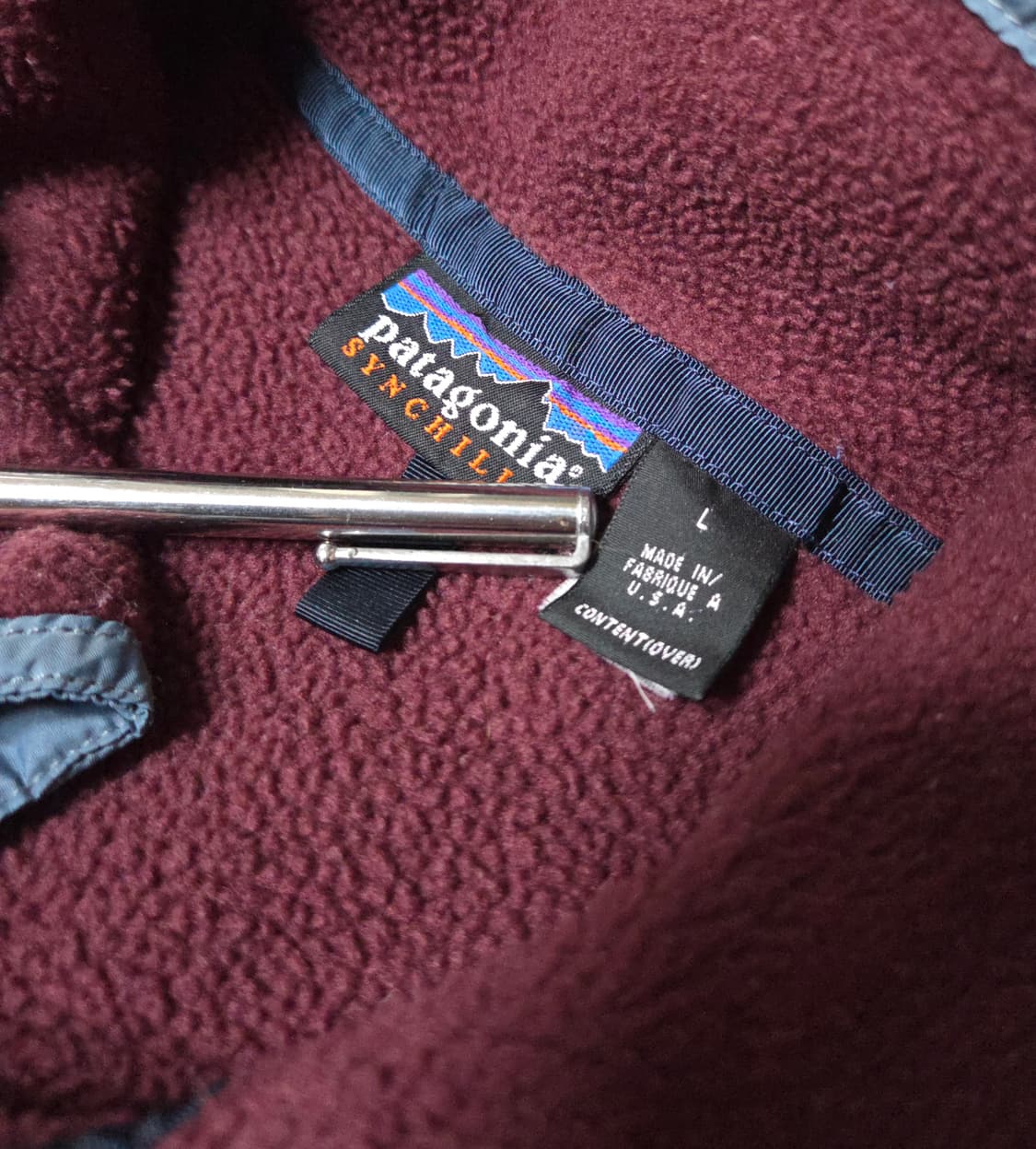 (L)파타고니아Usa 01s 자주색 신칠라 플리스 상품이미지4