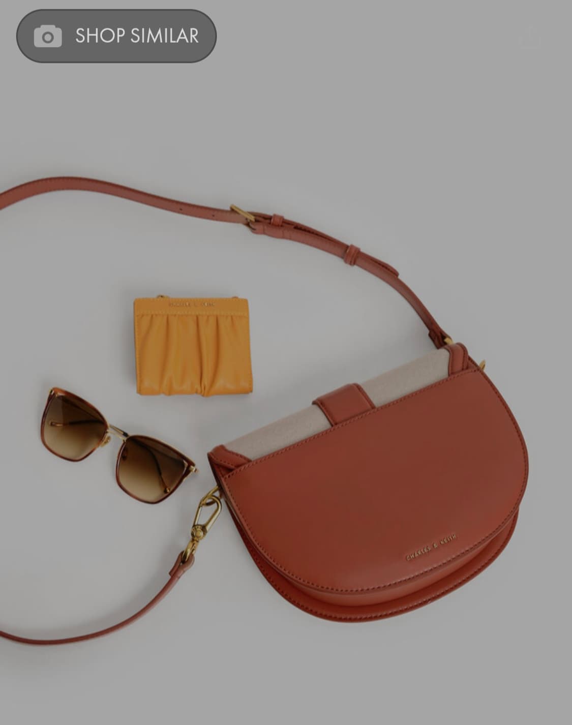 새상품 CharlesAndKeith찰스앤키스 개빈 퀼티드 새들백 상품이미지5