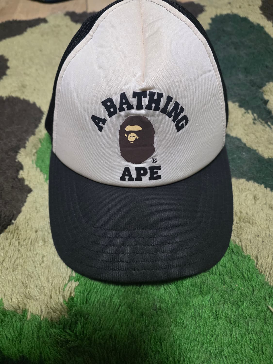 [OS]베이프 기본 컬리지 메쉬캡 블랙 상품이미지1