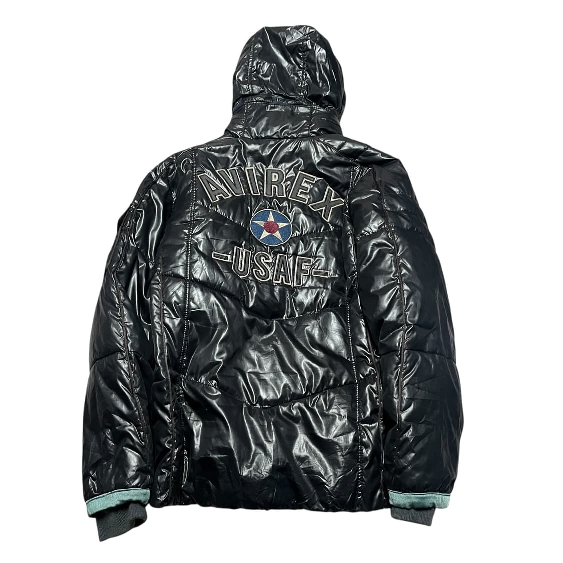 아비렉스 AVIREX USAF 유광 패치 패딩 봄버 재킷 상품이미지1