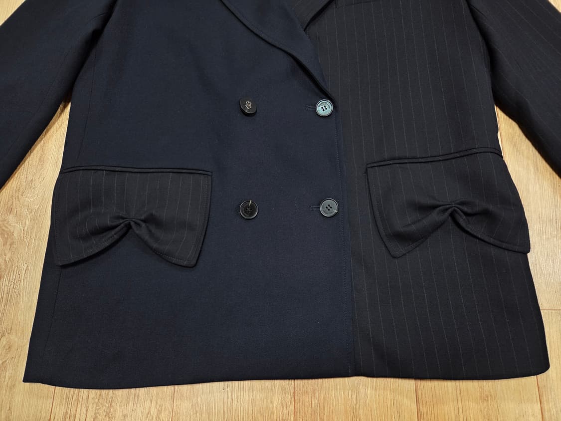 럭키슈에뜨(LUCKYCHOUETTE) 스트라이프 더블자켓 프리 새상품 상품이미지8