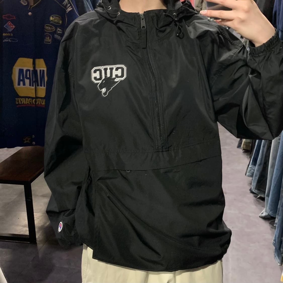 [IM] 챔피온 하프집업 아노락 블랙 (후드O) 상품이미지3