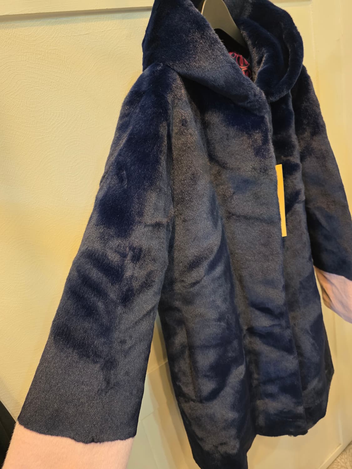 랭앤루 네이비 앤 핑크 에코퍼 코트 상품이미지4