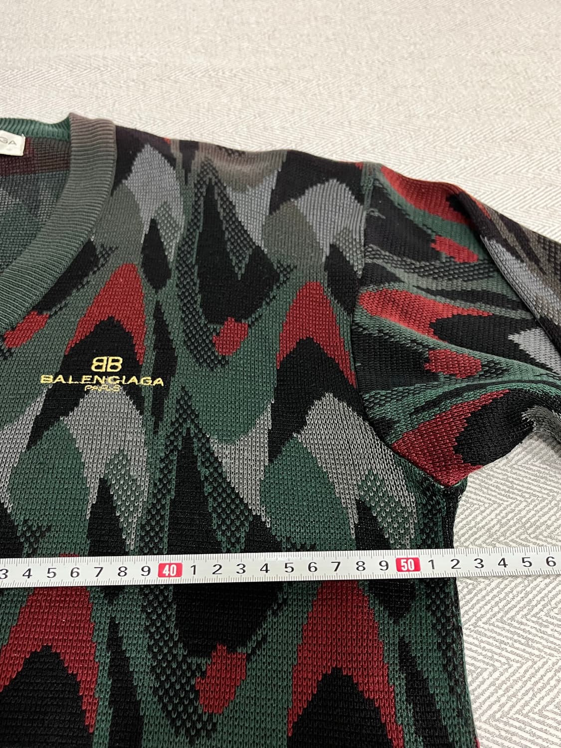 Vintage 발렌시아가 90s 패턴 브이넥 니트 95-100 상품이미지10