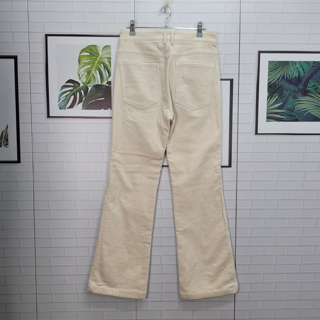 한섬 타임 골지 벨벳 팬츠 바지 슬랙스 베이지 28사이즈 새상품급 상품이미지5