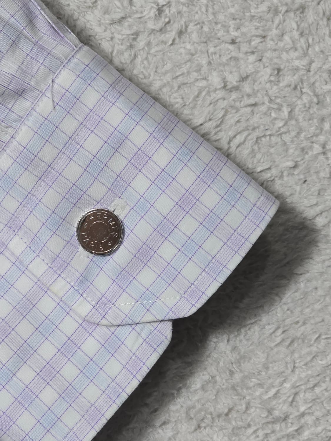 Hermes 에르메스 체크 패턴 커프스 셔츠 41 상품이미지4